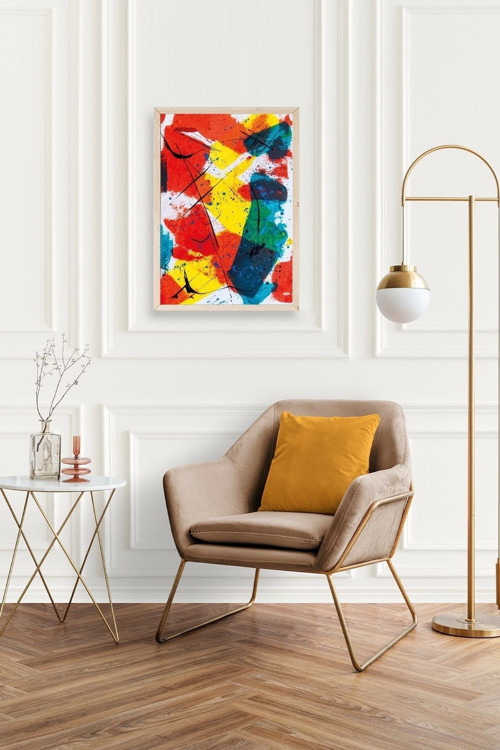 Büro Ev Ofis Dekoru için 30x42CM Tekli Ahşap Çerçeveli Modern Stil Tablo No5