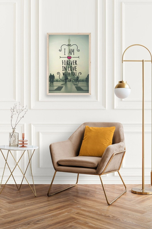 Büro Ev Ofis Dekoru için 30x42CM Tekli Ahşap Çerçeveli Motto Tema Tablo No231