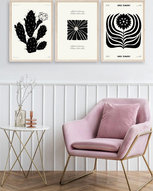 Büro Ev Ofis Dekoru için 23x30CM 3PARÇA Ahşap Çerçeveli Modern Tema Tablo No10