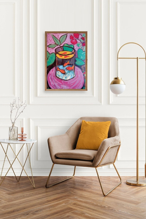 Büro Ev Ofis Dekoru için 30x42CM Tekli Ahşap Çerçeveli HMatisse Tablo No81