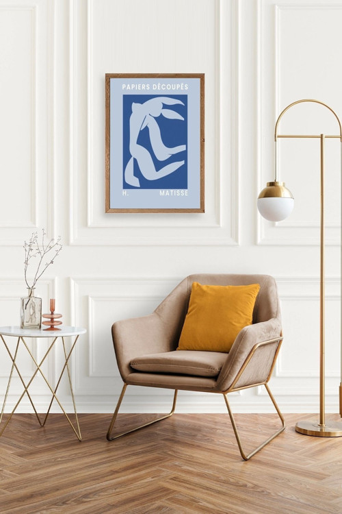 Büro Ev Ofis Dekoru için 17x23CM Tekli Ahşap Çerçeveli HMatisse Tablo No65