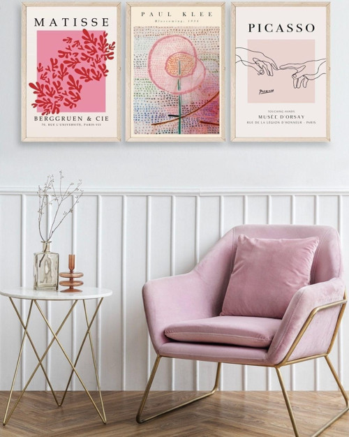 Büro Ev Ofis Dekoru için 50x70CM 3PARÇA Ahşap Çerçeveli Dünya Sanatı Tablo No99