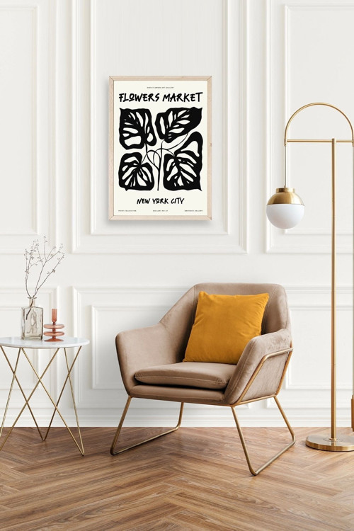 Büro Ev Ofis Dekoru için 23x30CM Tekli Ahşap Çerçeveli Yaprak Tema Tablo No236