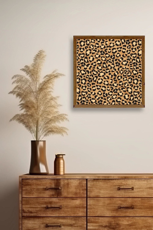 Büro Ev Ofis Dekoru için 42x42CM Tekli Ahşap Çerçeveli Desenli Tablo No47