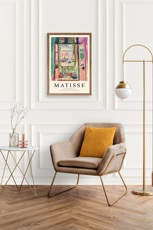 Büro Ev Ofis Dekoru için 30x42CM Tekli Ahşap Çerçeveli HMatisse Tablo No85