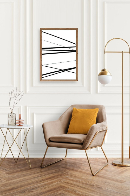 Büro Ev Ofis Dekoru için 17x23CM Tekli Ahşap Çerçeveli Modern Tema Tablo No43