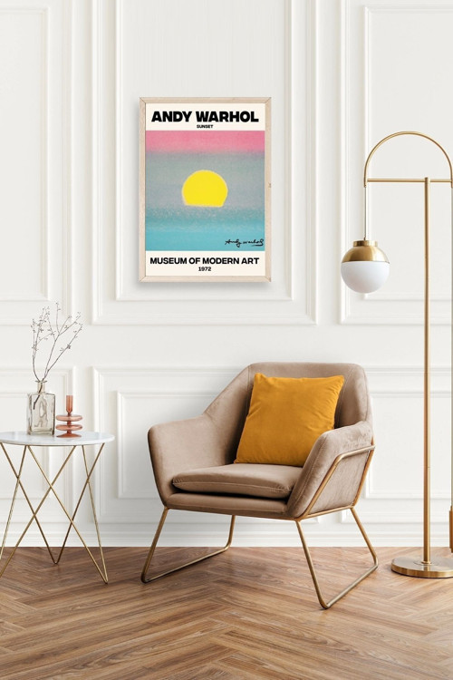 Büro Ev Ofis Dekoru için 50x70CM Tekli Ahşap Çerçeveli AWarhol Tablo No8