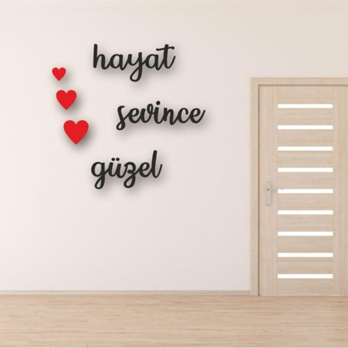 Büro Ev Ofis Dekoru için 30x40CM Tekli Ahşap Çerçeveli Hayat Sevince Güzel Pano Tablo
