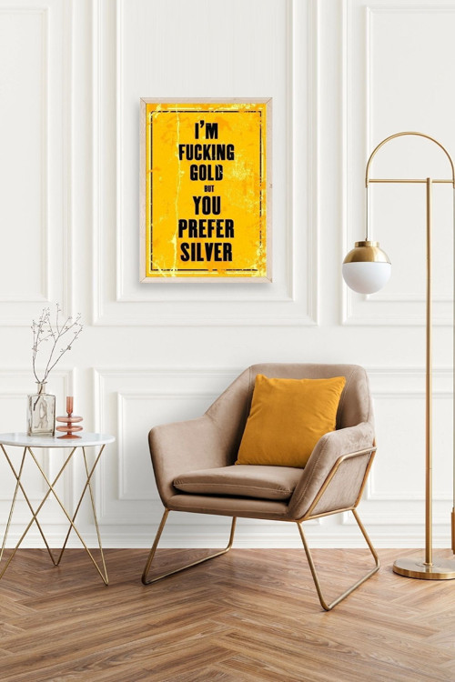 Büro Ev Ofis Dekoru için 23x30CM Tekli Ahşap Çerçeveli Motto Tema Tablo No140