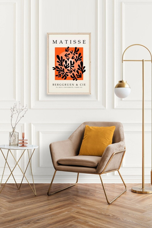 Büro Ev Ofis Dekoru için 17x23CM Tekli Ahşap Çerçeveli Yaprak Tema Tablo No106