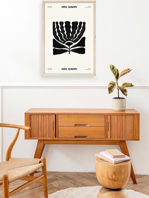 Büro Ev Ofis Dekoru için 50x70CM Tekli Ahşap Çerçeveli Çiçek Tema Tablo No658
