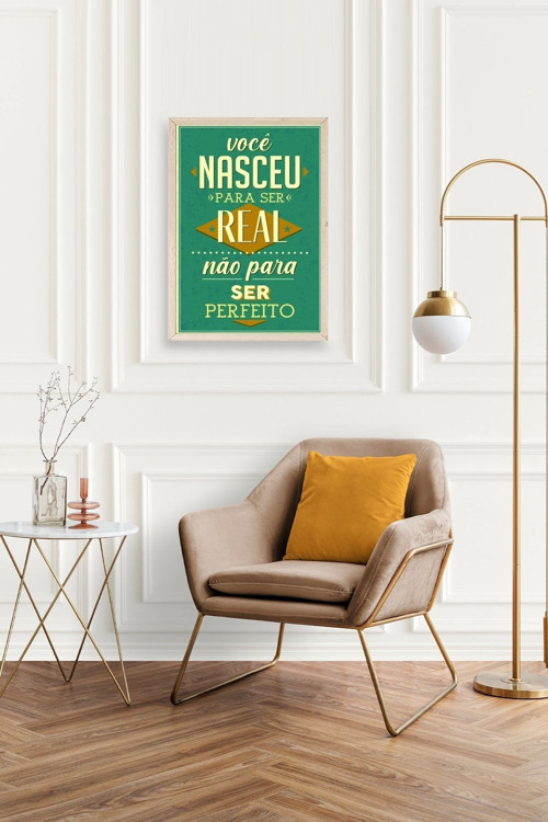 Büro Ev Ofis Dekoru için 17x23CM Tekli Ahşap Çerçeveli Motto Tema Tablo No72