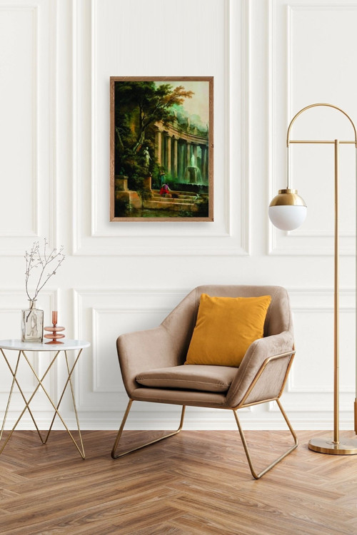 Büro Ev Ofis Dekoru için 30x42CM Tekli Ahşap Çerçeveli Yaprak Tema Tablo No156