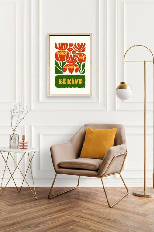 Büro Ev Ofis Dekoru için 30x42CM Tekli Ahşap Çerçeveli Motto Tema Tablo No207