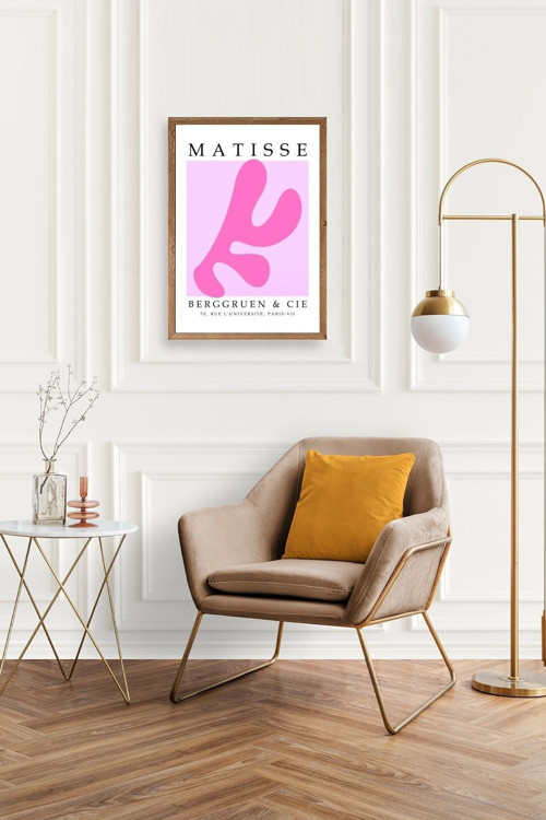 Büro Ev Ofis Dekoru için 50x70CM Tekli Ahşap Çerçeveli Fransız Tema Tablo No29