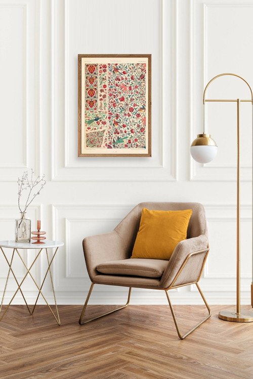 Büro Ev Ofis Dekoru için 23x30CM Tekli Ahşap Çerçeveli Desenli Tablo No29