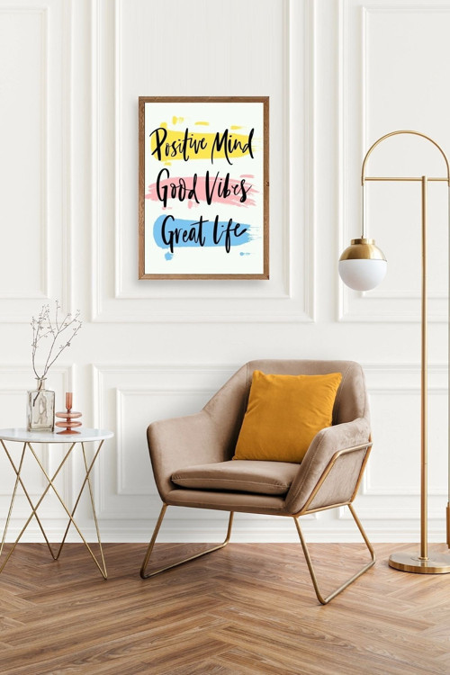Büro Ev Ofis Dekoru için 23x30CM Tekli Ahşap Çerçeveli Motto Tema Tablo No113