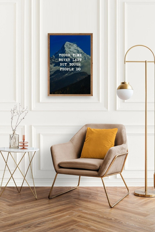 Büro Ev Ofis Dekoru için 23x30CM Tekli Ahşap Çerçeveli Motto Tema Tablo No143