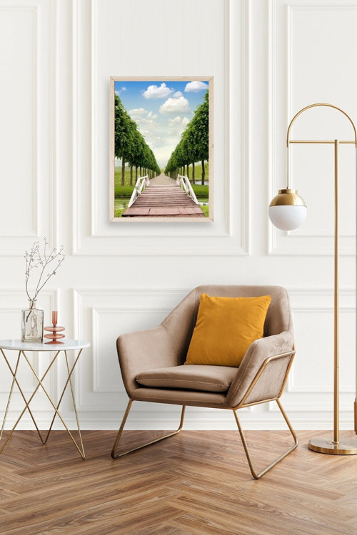 Büro Ev Ofis Dekoru için 30x42CM Tekli Ahşap Çerçeveli Anonim Tema Tablo No20