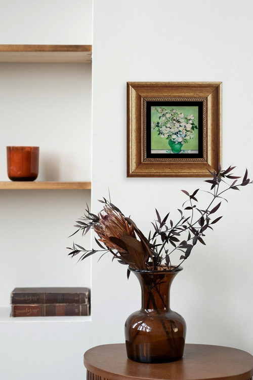 Büro Ev Ofis Dekoru için 20x20CM Tekli Çerçeveli VGogh Taş Duvar Süsü No119