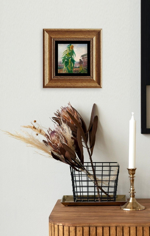 Büro Ev Ofis Dekoru için 20x20CM Tekli Çerçeveli VGogh Taş Duvar Süsü No220