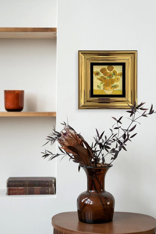 Büro Ev Ofis Dekoru için 20x20CM Tekli Çerçeveli VGogh Taş Duvar Süsü No48