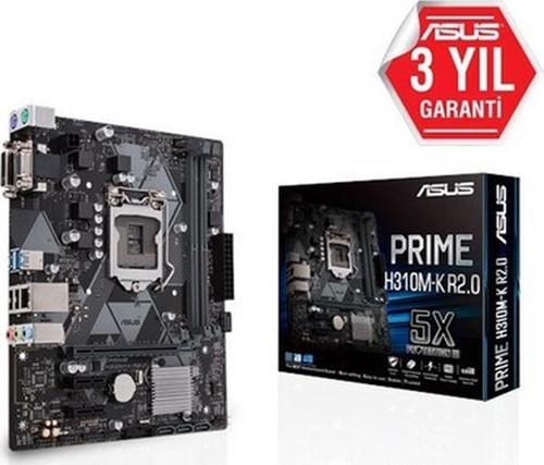 Intel Prime H310M-K R2.0 Ddr4 2666 VGA Glan 1151P USB 3.1 (8-9. Nesil)