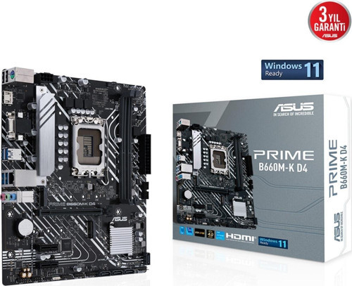 PRIME B660M-K D4 B660 DDR4 (Vga Yok) GLan mATX HDMI USB3.2 M2 1700p Anakart
