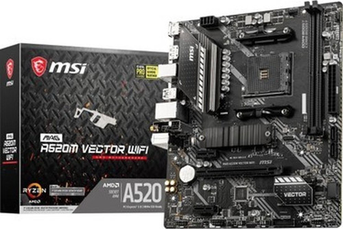MAG A520M VECTOR Wifi AM4 DDR4 4600(OC) DP HDMI M.2 USB3.2 WIFI mATX Anakart