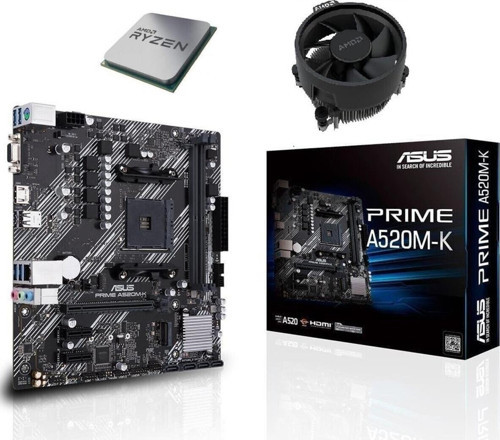 Prime A520m-k Ddr4 4600mhz Matx Anakart - Amd Ryzen 5 5500 Am4 Işlemci Tray - Amd Fan Set