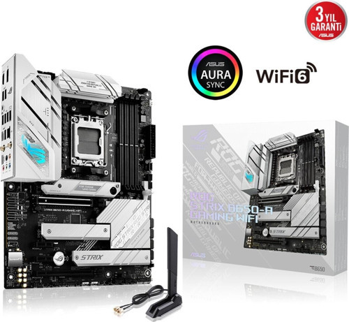 ROG Strix B650-A Gaming WIFI AMD B650 Soket AM5 DDR5 6400(OC)MHz ATX Gaming Anakart
