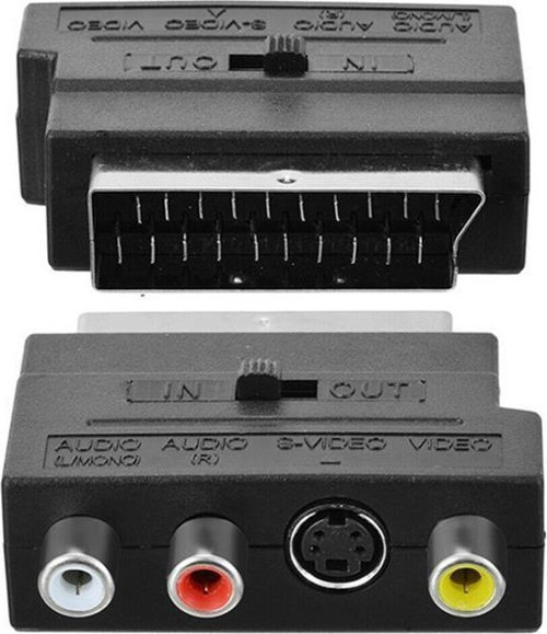 Elektromer Scart Adaptör Switch'Li (In-Out)