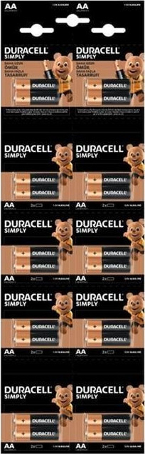 Duracell Alkalin 1.5 Volt Aa 20’Li Kalem Pil Lr6/Mn150
