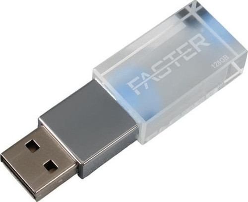 Faster 128 Gb Mimi Serisi Usb 3.0 Yüksek Hızlı Mavi Işıklı Metal Flash Bellek