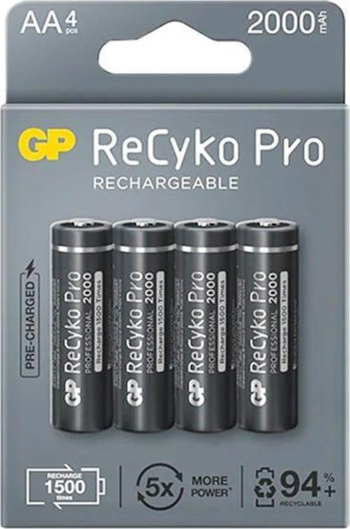 Gp Recyko Pro Aa 2000 Mah Şarjlı 4'Lü Pil