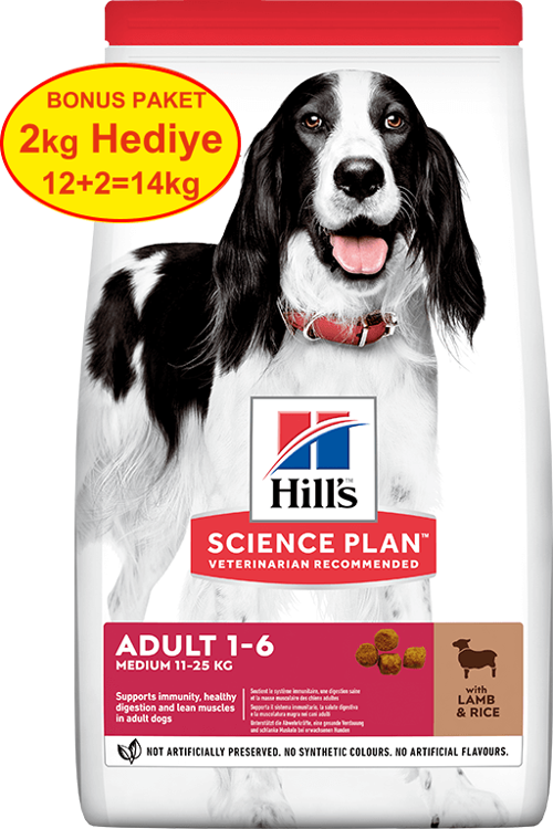 Kuzu Etli Orta Irk Yetişkin Köpek Maması 12+2 kg