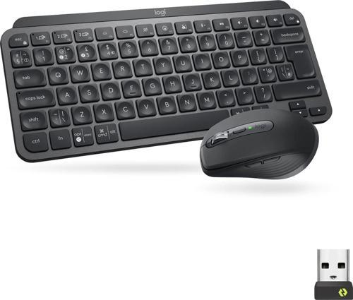 MX Keys Mini Combo Bolt Alıcılı Aydınlatmalı Kablosuz İngilizce Klavye ve MX Anywhere 3 Mouse Seti - Koyu Gri