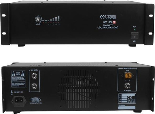 Magicvoice Mv-1550 500 Watt 4-8 Ohm 100 Volt 19 Rack Hat Trafolu Power Anfi