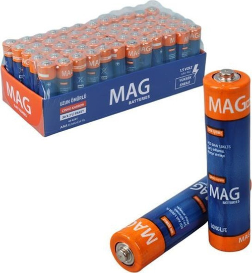 Mag Batteries Mg-26172 Karbon Çinko Aaa 60'Lı Paket İnce Kalem Kumanda Pili (Aaa,R03 Um-3)