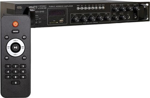 Magicvoice Mv-540 100 Watt Usb-Sd-Bluetooth 2 Mikrofon Girişli 5 Bölgeli Hat Trafolu Anfi