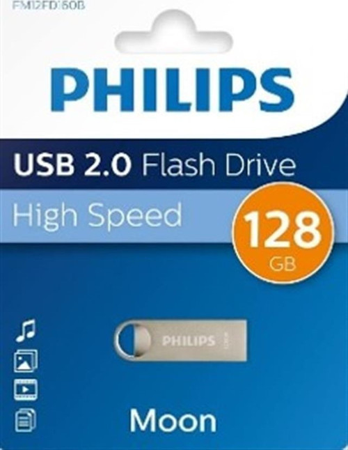 Philips Fm12Fd160B/00 128Gb Moon Klasik Gümüş Usb 2.0 Metal Flash Bellek