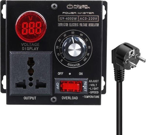 Powermaster Pm-21013 10-100V Ac 4000 Watt 15A Hız Işık Kontrolü Motor Sürücü Voltaj Regülatör