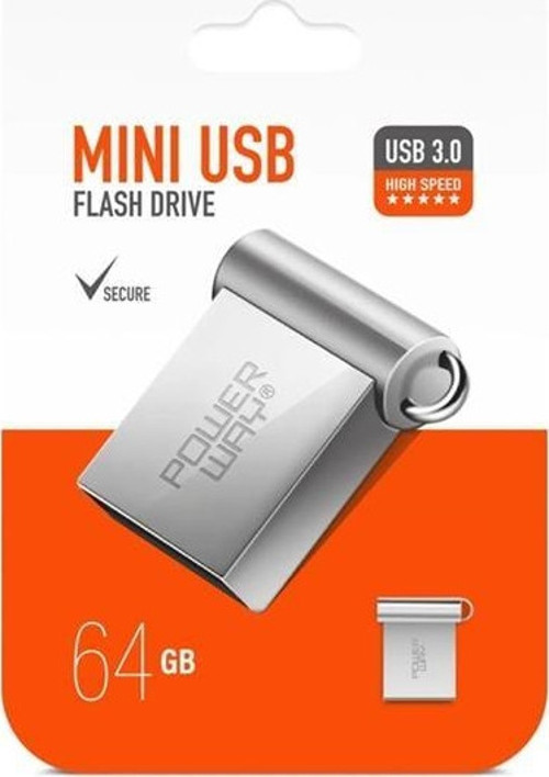 Powerway 64Gb Usb 3.0 Metal Mini Flash Bellek