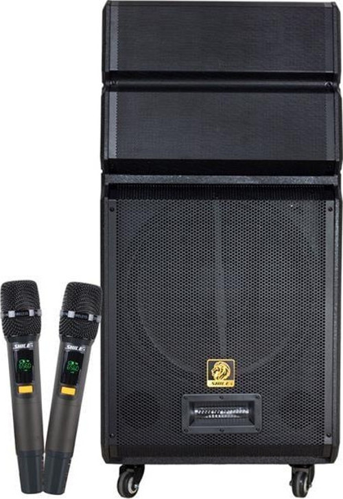 Shile Sl-1612B İki El Mikrofonlu-Kumandalı Usb/Sd/Bt/Fm Taşınabilir Hoparlör