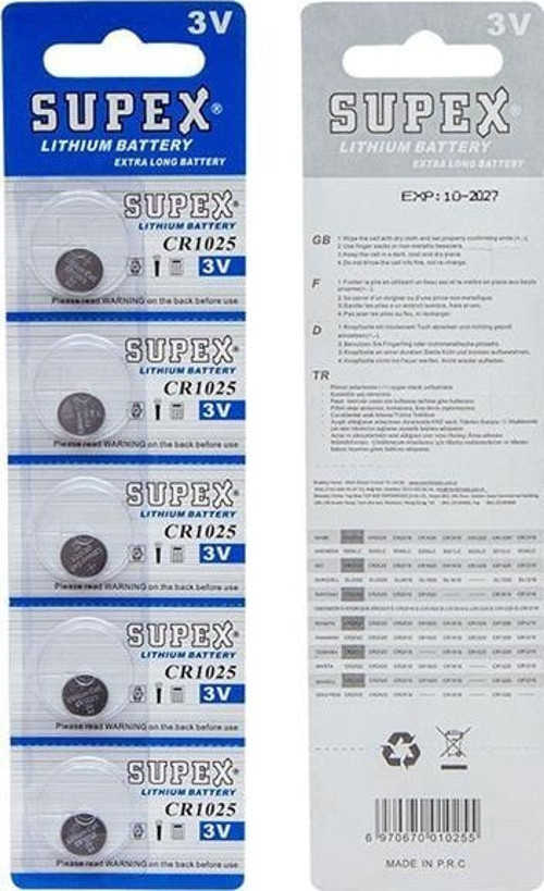 Supex Cr1025 3 Volt Lityum Pil 5'Li Paket