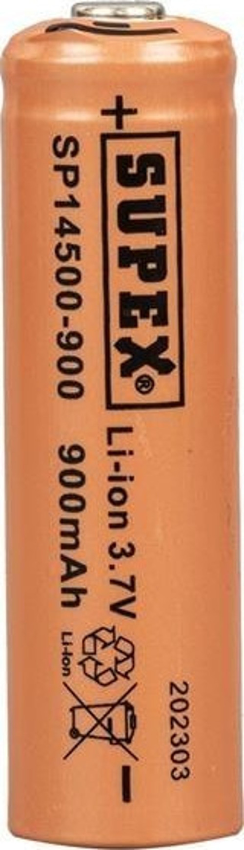 Supex Lityum Ion 3.7V 900Mah Şarj Edilebilir Başlıklı Pil Sp14500-900S