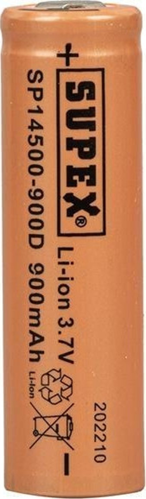 Supex 14500-900D Lityum Ion 3.7Volt 900Mah Şarj Edilebilir Başlıksız Pil