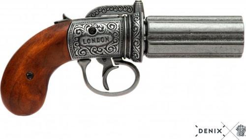 -6 Varil Pepper-box Revolver, Ingiltere 1840-made In Spain Koleksiyon Grubu
