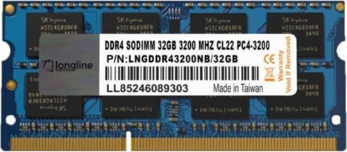32gb Ddr4 3200mhz Notebook Bellek Cl22 Pc4-21300 So-dımm Lngddr43200nb/32gb