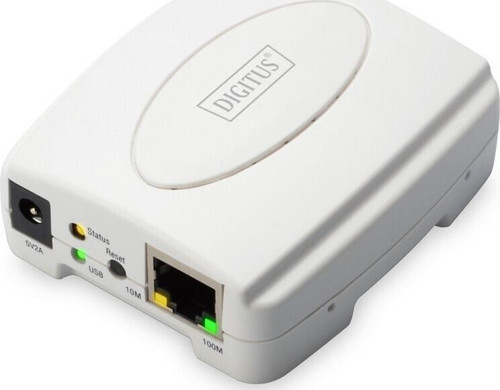 1 port Fast Ethernet Print Server, 1 x USB 2.0 port, 1 x RJ45 Digitus USB Print Se